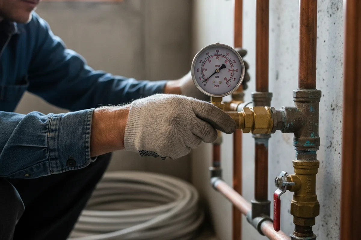 Pressure testing a repaired line during Water Line Repair in Jonesboro